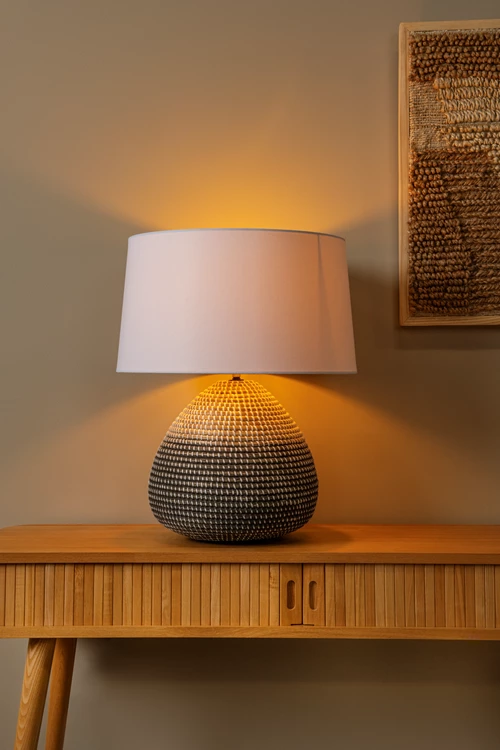 Lucide MADUKA - Lámpara de mesa - Ø 45 cm - 1xE27 - Natural | Premium - ambiente 1